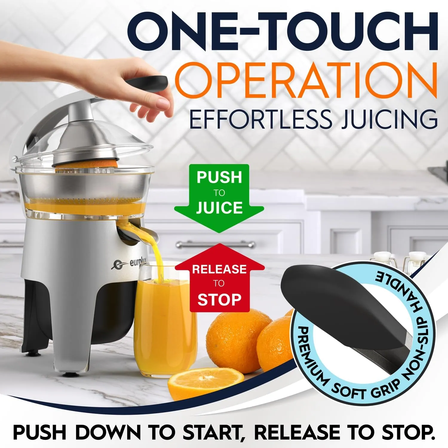 Die-Cast Stainless Steel Electric Citrus Juicer, listing photo